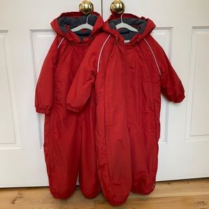 Twin Size 2T Toddler Snowsuits Red size 92 Mikkline Coveralls